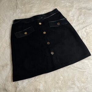 Marc New York Black Mini Skirt with Gold Buttons
